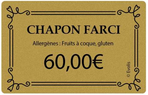 Etiquette boucherie or