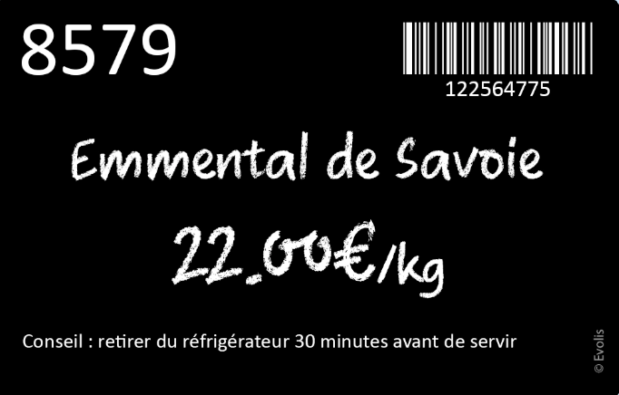 Etiquette prix fromagerie